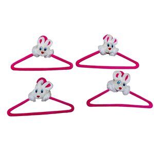 Bunny Head Pink Hangers Set Of 4  Girls Clothes Size  13" x 7 1/2"